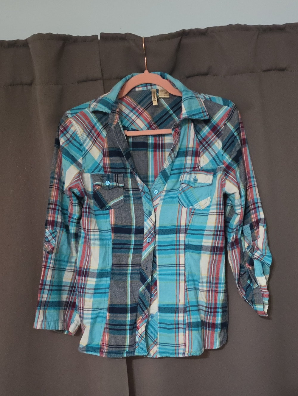Passport Teal, Navy & Cream Plaid Button-Down Shirt
